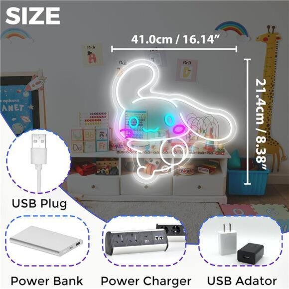 CinnamoRoll LED Neon Sign Wall Decor Japanese Light Anime Sanrio Hello Kitty NEW - Picture 3 of 6
